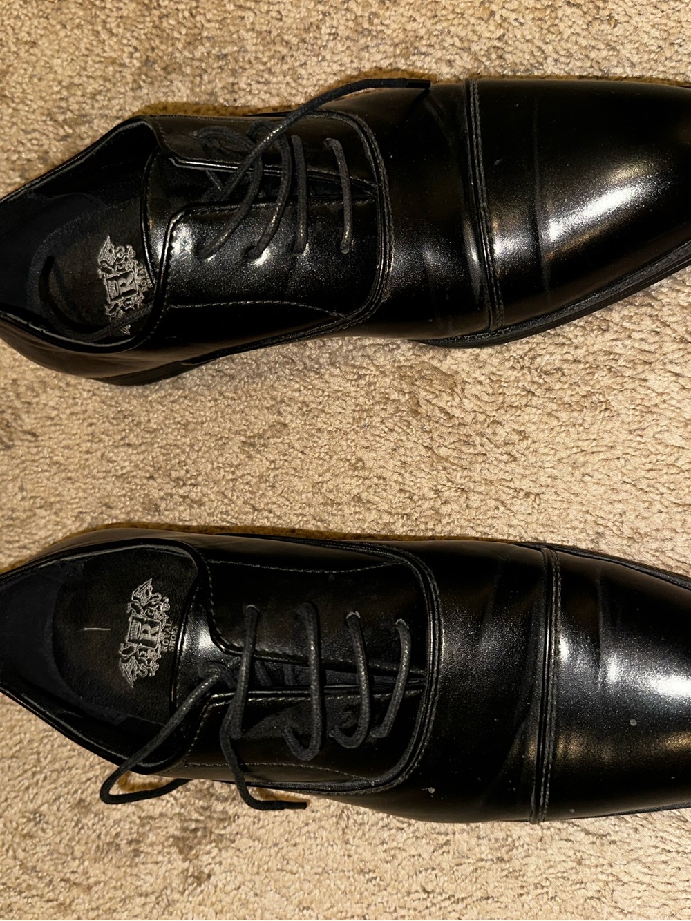 Black Cap-Toe Oxford Dress Shoes - Classic Men's Formal Shoes